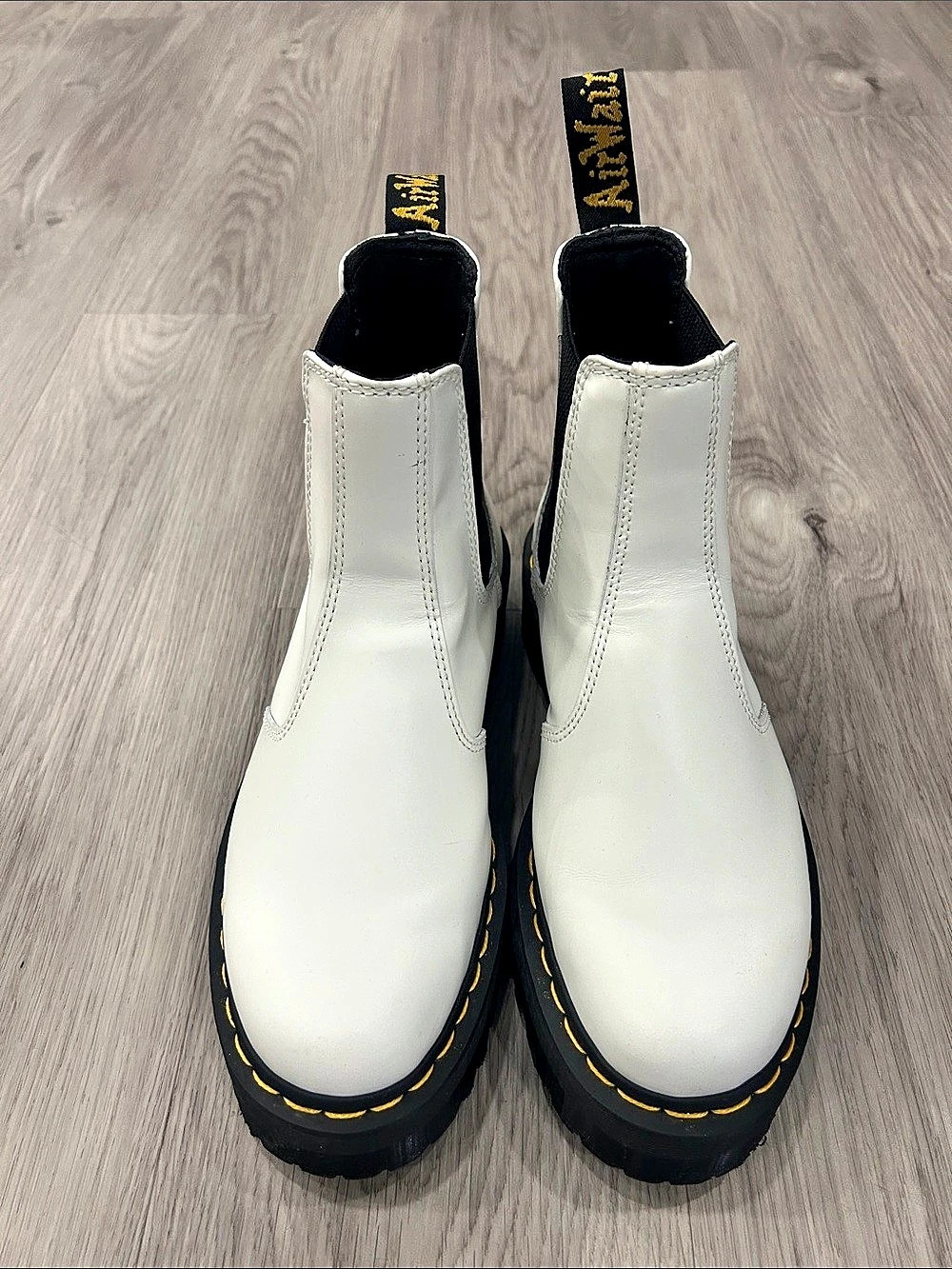 Dr. Martens 2976 Quad Platform Chelsea Boots White US 9